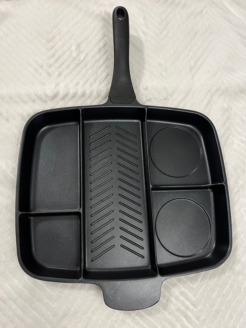 Master Pan Multi-Section Black Nonstick Grill & Egg Pan skillet